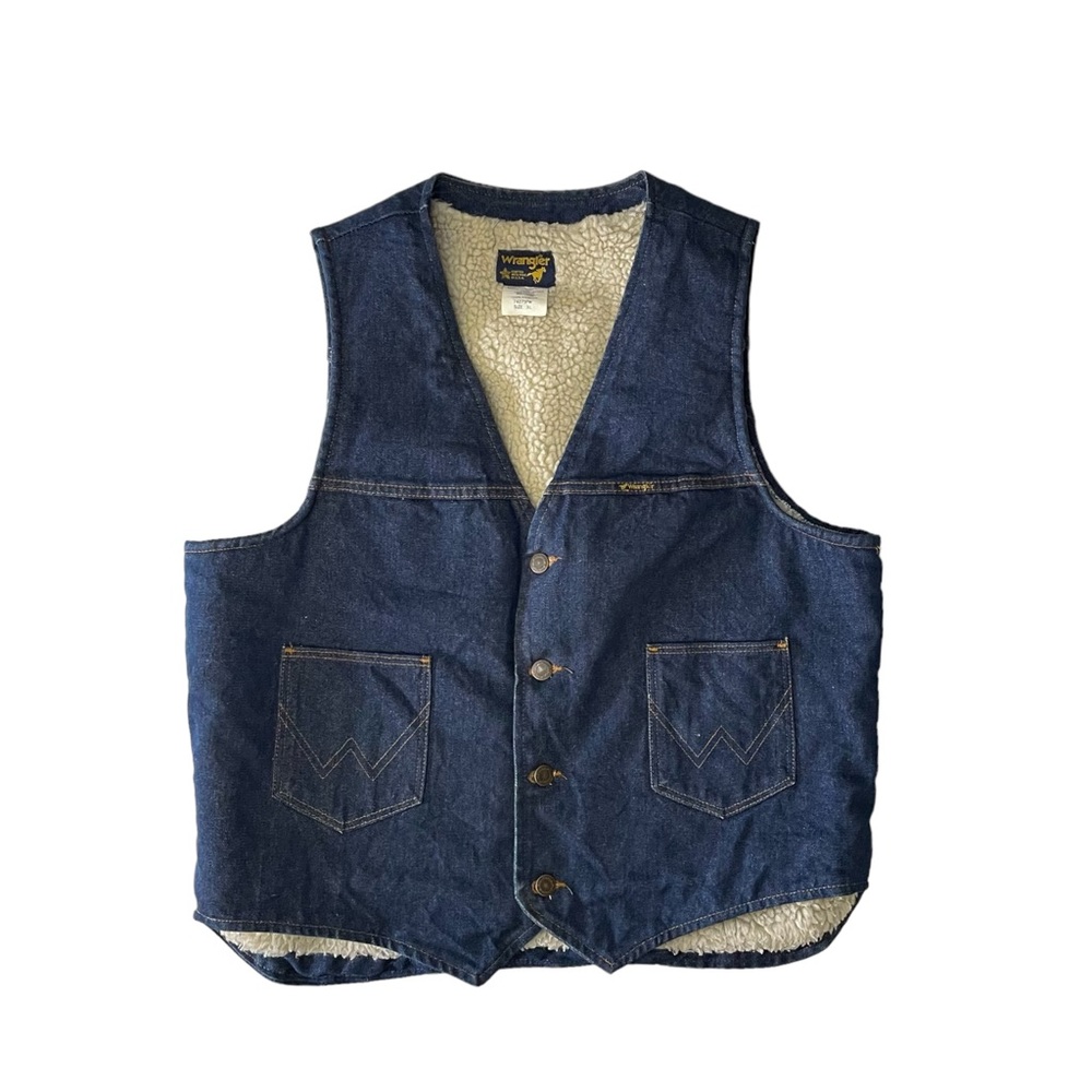 Wrangler Denim Jean Sherpa Lined Vest XL